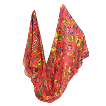 Load image into Gallery viewer, Red Lemon Silk Chiffon Scarf