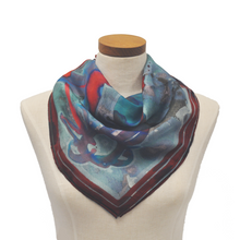 Load image into Gallery viewer, Pond Flower Silk Chiffon Scarf
