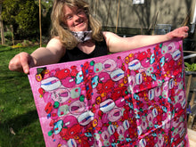 Load image into Gallery viewer, Pink Bubbles Silk Twill Scarf