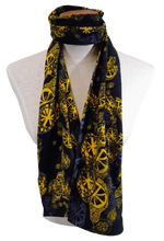 Load image into Gallery viewer, Lemon Blue and Black Knit Scarf