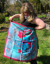 Load image into Gallery viewer, Pond Flower Silk Twill Scarf