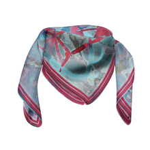 Load image into Gallery viewer, Pond Flower Silk Chiffon Scarf