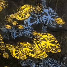 Load image into Gallery viewer, Lemon Black and Blue Silk Chiffon Scarf