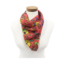 Load image into Gallery viewer, Red Lemon Silk Chiffon Scarf