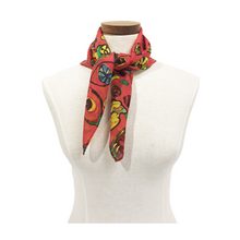 Load image into Gallery viewer, Red Lemon Silk Chiffon Scarf
