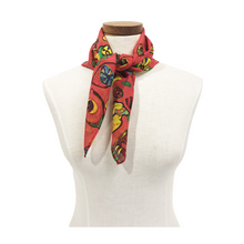 Load image into Gallery viewer, Red Lemon Silk Chiffon Scarf
